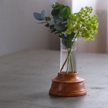 木とガラスのフラワーベース 055