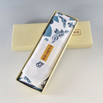 タオル　芹沢銈介　布文字春夏秋冬文　白　綿100％　 35cm×85cmの画像