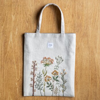 shimontowasamo/植物の彩り刺繍トートバッグ 【受注制作】の画像