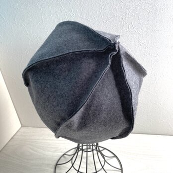 送料無料　 とんがりウールのベレー（グレー）