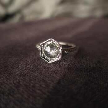 　K18WG Salt & Pepper Diamond  Ringの画像