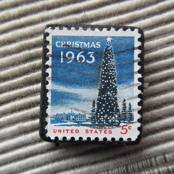 アップサイクル　クリスマス切手ブローチ 6906の画像
