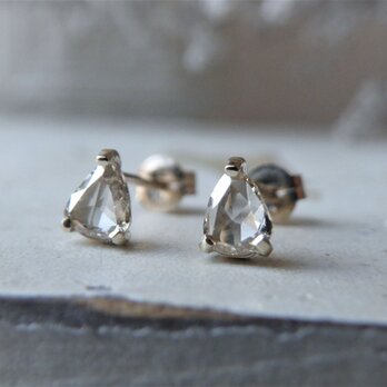 １点もの　K10YG ローズカットダイアのピアス（ペアシェイプ）