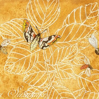 水彩画・原画「植物と昆虫」の画像