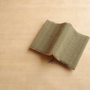 手織りブックカバー(文庫）グリーンチェックの画像