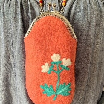 お花の羊毛刺繍のメガネケース（ブロッサム）の画像