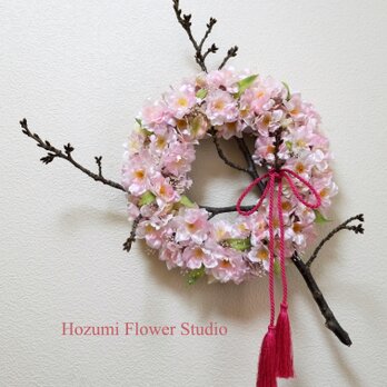 夢見る桜の木のリース（縦横40センチ、リース部分は26センチ）の画像