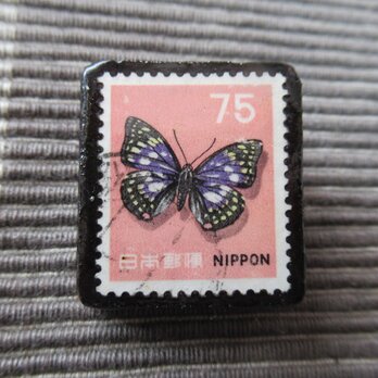 アップサイクル　日本　昭和切手ブローチ6946