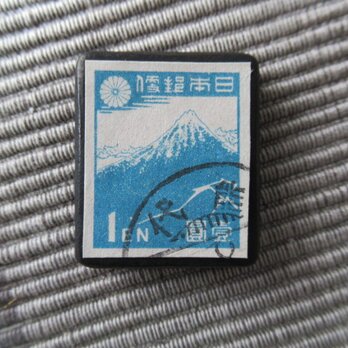 アップサイクル　日本　富士山切手ブローチ6948の画像