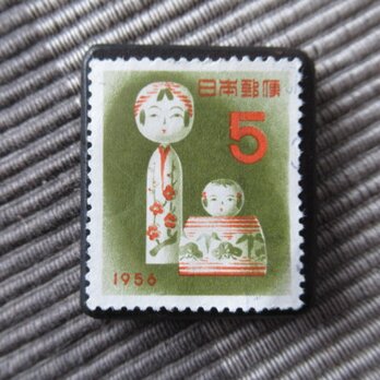 アップサイクル　日本　切手ブローチ6953の画像