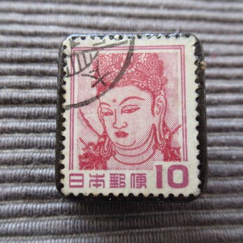 アップサイクル　日本　昭和切手ブローチ6957