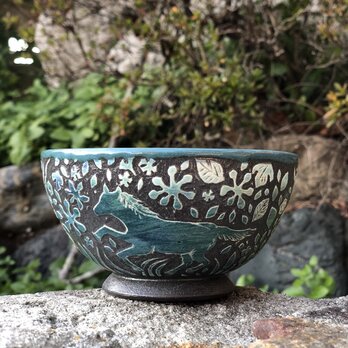 Kakiotoshi bowl - 山の麓　かける馬の画像