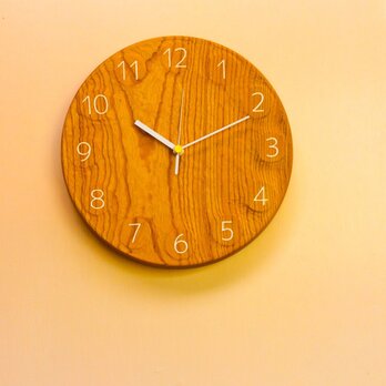 wall clock ケヤキ 無垢一枚板の画像
