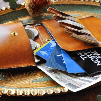 イタリアンヴィンテージバケッタ・2つ折りコインキャッチャー財布（改）(ナポリ)の画像