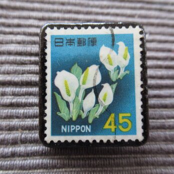 アップサイクル　日本　昭和切手ブローチ6960