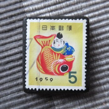 アップサイクル　日本　切手ブローチ6967の画像