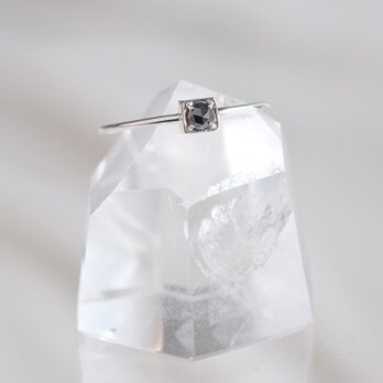black diamond ring：ブラックダイヤモンド　シルバーリング　silver925　フリーサイズの画像