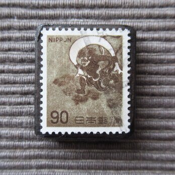 アップサイクル　日本　昭和切手ブローチ6972の画像