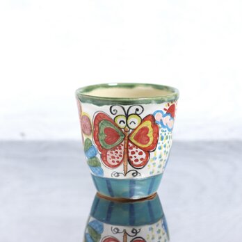 蝶絵のカップ（L)の画像