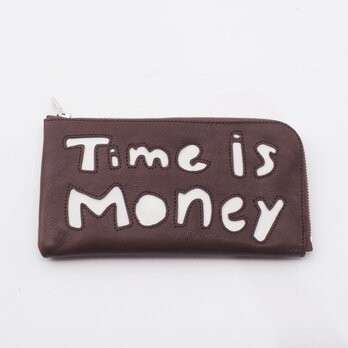 CowLeather LongWallet [time is money]（濃茶）18×9/財布/wl001timeの画像