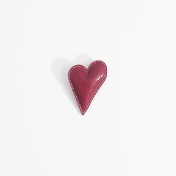 Heart Leather Brooch ①/山羊革の画像