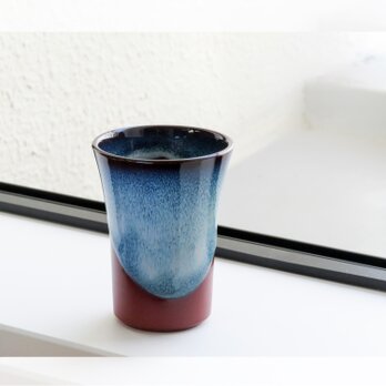 無名異焼：ビールコップ ブルー (小)の画像