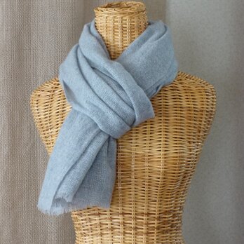 手織りカシミアストール・・グレーの画像