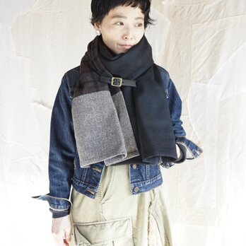 ●1点もの●three cloth leathrbelt stole(2020aw-b)の画像