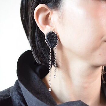 Tear Drop 【レザーピアス/イヤリング】 “black”の画像