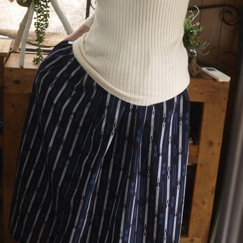 藍染久留米絣スカートの画像