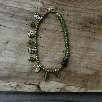 ＊4／5までのLast price＊とらいばるなブレス@オールドオリッサブラスビーズ＋アジアのビーズ