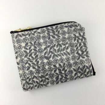 【受注制作】ポケットL字財布　リバティ　スリーピングローズ　ビニコの画像