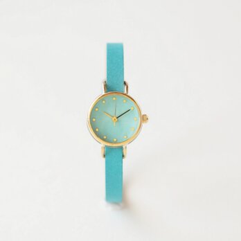 iroha 水浅葱 真鍮シンプルケース（受注生産）| ハンドメイド腕時計の画像