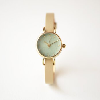 iroha 緑瑪瑙 真鍮シンプルケース（受注生産）| ハンドメイド腕時計の画像