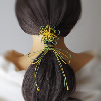 ヘアゴム「もえいづる、君」（黄×淡緑）