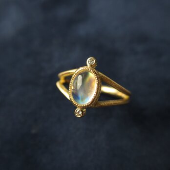 Ｋ18　Moon stone ・Diamonnd　Ringの画像