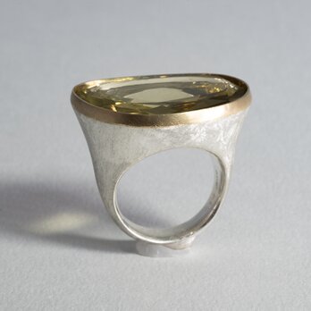 【店頭にて販売済み】LemonQuartz_22.30ct SV925/K18YG Ring
