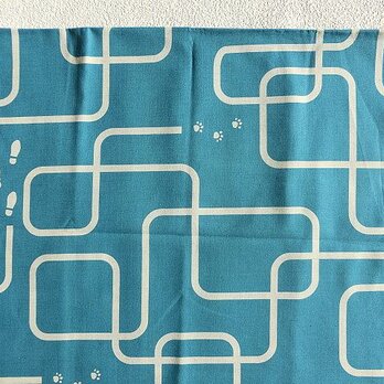 暖簾　カフェカーテン　間仕切り製作も可　ブルー　散歩の画像
