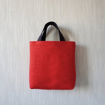 裂き織りのおさんぽバッグ 赤の画像
