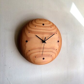 掛け時計　”maru”　パイン材　の画像
