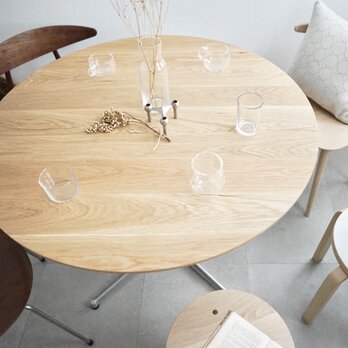 直径100cm/ダイニングテーブル/オーク無垢材/丸テーブル/高さ指定&脚カラー選択/Round Table oakの画像