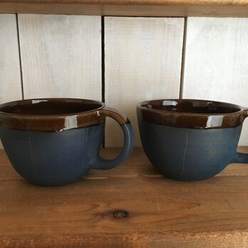 chouette.omi　コーヒーカップ　ペア♫　ブルーの画像