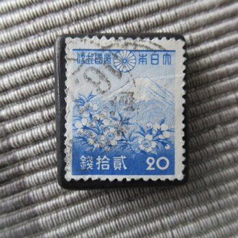 アップサイクル　日本 1937年　富士山切手ブローチ7084の画像