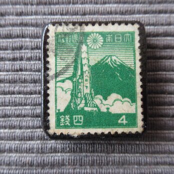 アップサイクル　日本　富士山切手ブローチ7090の画像