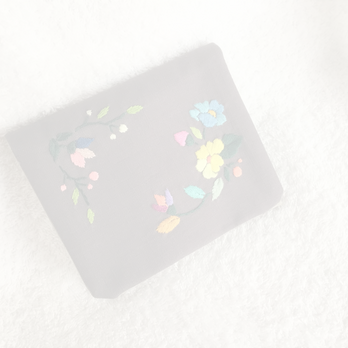 花刺繍のティッシュケース・プラムグレーの画像