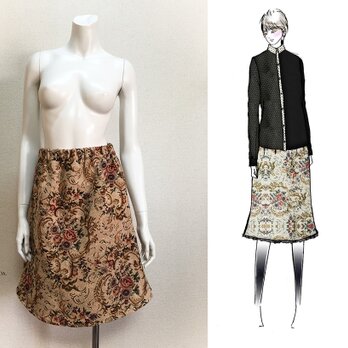 【1点もの・デザイン画付き】ゴブラン織りマーメイドスカート（KOJI TOYODA）の画像