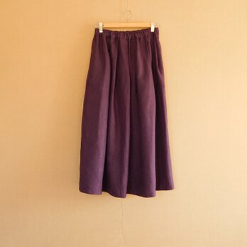 リネンのスカート　プラムの画像