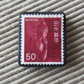 アップサイクル　日本　昭和切手ブローチ7095の画像