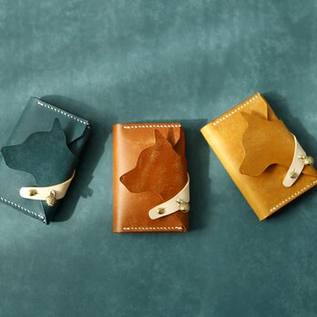 可愛い柴犬ー手作り天然革小型カードケースの画像