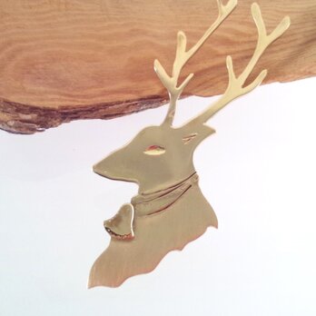 トナカイ　Rein Deer　ブローチ　SV/Brassの画像
